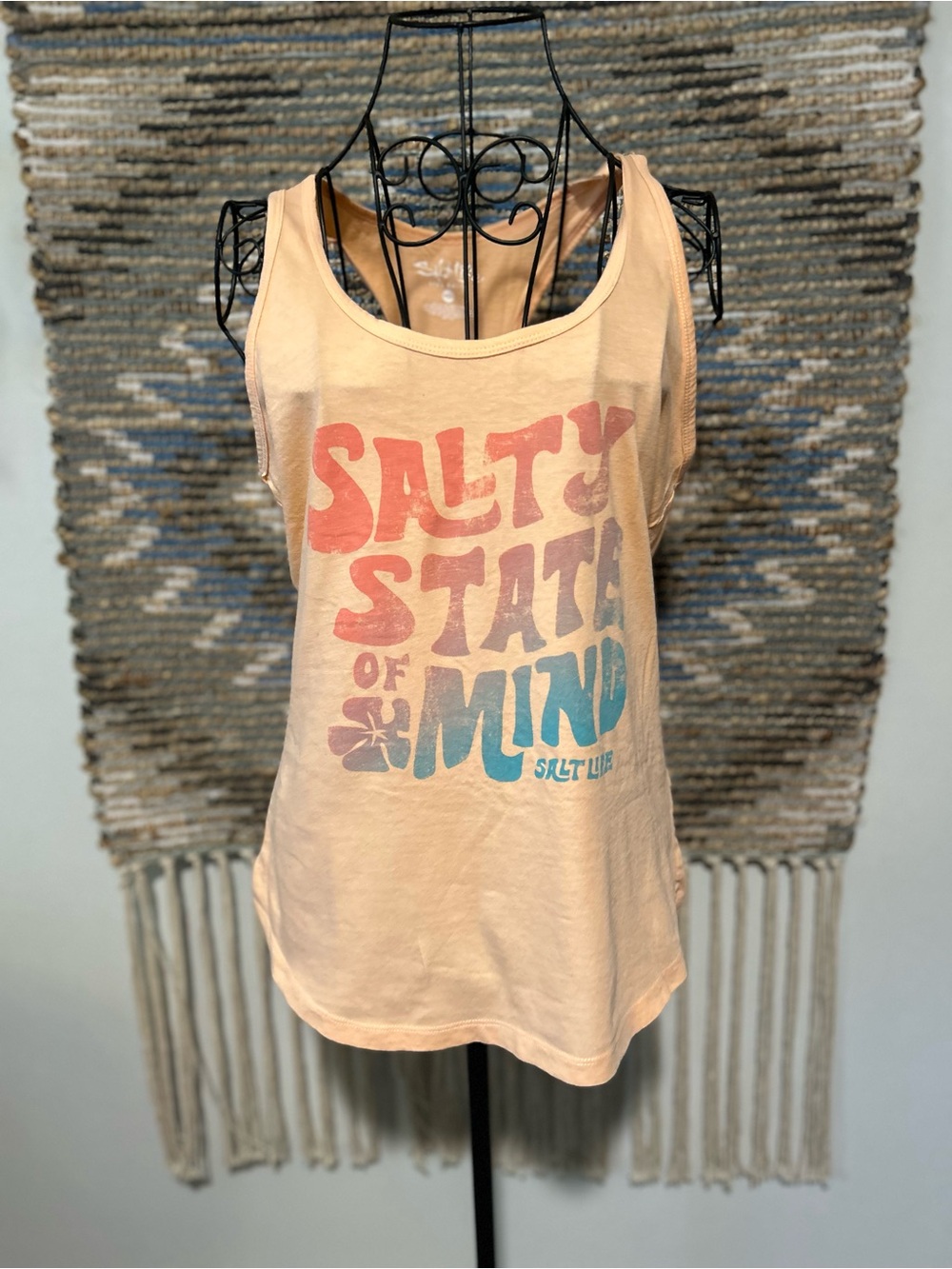 Salt Life Salty State of Mind Peach Scoop-Neck Tank